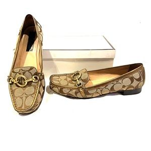 Coach Logo Loafer, Khaki, Sz 8.5